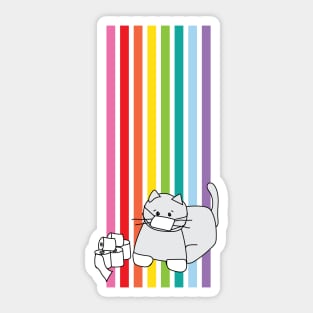 Corona Cat Rainbow Sticker